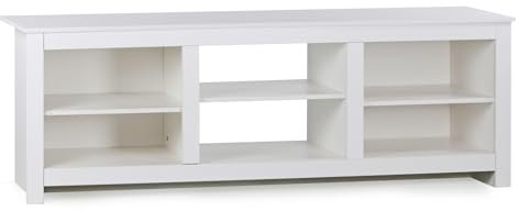 WeHome - Mobile TV 6 Ripiani, 180x42x60 Cm, Mobile Porta TV Con 4 Ripiani Chiusi E 2 Aperti, Supporto TV Per Soggiorno Moderno Mobili O Salotto (Bianco)