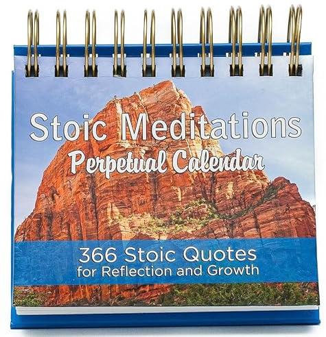 Ewiger Kalender 2025 Stoische Meditationen – 366 stoische Zitate für Reflexion und Wachstum, täglicher Flip-Kalender | Funktioniert für jedes Jahr | Weise tägliche Zitate von stoischen Philosophen |