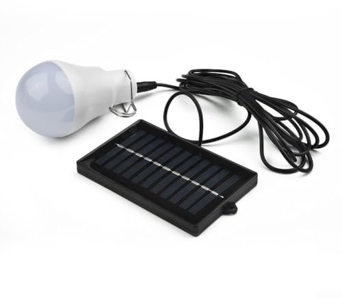 Oniissy Lampadina a LED a energia solare da 15 W, carica per esterni + batteria, luci da lavoro portatili ricaricabili a energia solare, luci a LED per capannoni da interni ed esterni, per campeggio,