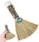 Tadoiooy Magic Broom Halloween, Halloween Witch Broom, Crystal Witch Wiccan Altar Broom, Witch Broomstick with Heart-Shape Crystal, Halloween Witch Decor for Healing Cleansing Fengshui