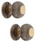 Infinity Decor Vintage Style Beehive Rim Mortice Door Knobs Set Round Aged Brass 50mm Pull Handles Pair - Ideal for Interior and Exterior Use