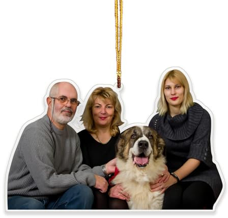 SENSING Personalisierte Weihnachtskugeln für Familie mit Foto, Acryl Weihnachtskugeln, Ideal als Schlüsselband für Haus und Auto Geschenke für Opa, Oma, Papa und Mama