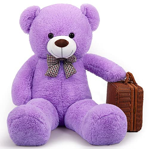 Sausudols Orsacchiotto Gigante Orso di Peluche XL Orsacchiotto di Peluche 110cm Regalo per Compleanno Natale e San Valentino Viola