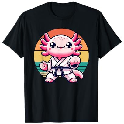 Kawaii Axolotl Karate Lustiger Kampfsport Süßes Taekwondo T-Shirt
