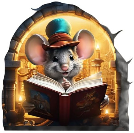 WBZOWRB Wall Stickers, Maus-Loch Wand Kunst Aufkleber Waschen Vinyl Aufkleber Mäuse Home Sockelleiste Funny, 1 Stück