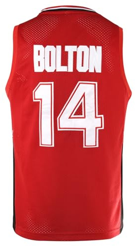 Herren Wildcats High School Basketball Trikot #14 Troy Bolton Jersey Shirt Jersey Rot S-XXL, Rot/Ausflug, einfarbig (Getaway Solids), XX-Large