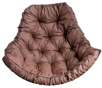 TexDeko® Ecolen Hängesessel Kissen Outdoor für Hängekorb mit UV-Schutz & wasserabweisend Anti-Rutsch Polster für Rattan Hängeschaukel Schaukelkorb – Perfekt für Garten, Terrasse, Balkon (Braun)