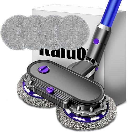 Italdos Spazzola Lavapavimenti 3-in-1 compatibile per Dyson V7 V8 V10 V11 V15 - Aspirazione, Lavaggio e Lucidatura – 4 Panni Microfibra, Serbatoio Acqua