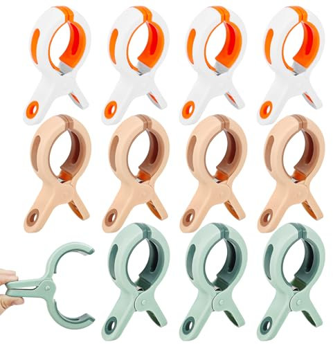 12 Stück Große Wäscheklammern Handtuchklammern für Strandliegen, Strandtuch klammern Winddichte, rutschfeste Wäscheklammern Große für Alltägliche Wäsche,Badetücher,Bettwäsche