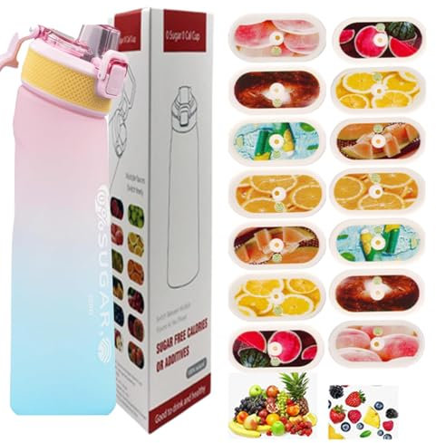 700ml sports water bottle with pods in 14 flavours, the tritan material is not afraid of high temperatures, and the natural fruit flavor extracted makes drinking water safe and tasty.0 Sugar 0 Calorie