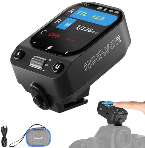 NEEWER QZ-N TTL Wireless Flash Trigger Transmitter Compatible with Nikon Cameras, 1/8000s HSS Switch, 1000mAh Battery, OLED Touchscreen for 2.4G Q System Z3 Z2PRO Z2II Z2 Z880 Q6 Q4 Q300 Q200