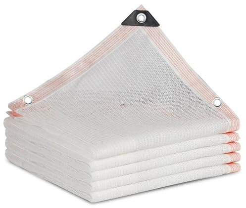 Sonnensegel, 60 % UV-beständig, mit Ösen, für Gewächshaus, Pergola, Carport und Zwinger, 3 x 5 m, Weiß