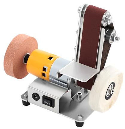 Mini ponceuse à bande électrique 4000-9000 tr/min 7 vitesses avec 20 bandes abrasives et accessoires pour bois/métal/bijoux