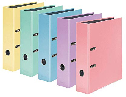 Color-Ordner 8 cm breit DIN A4 (sortiert Pastell, 10 Ordner)