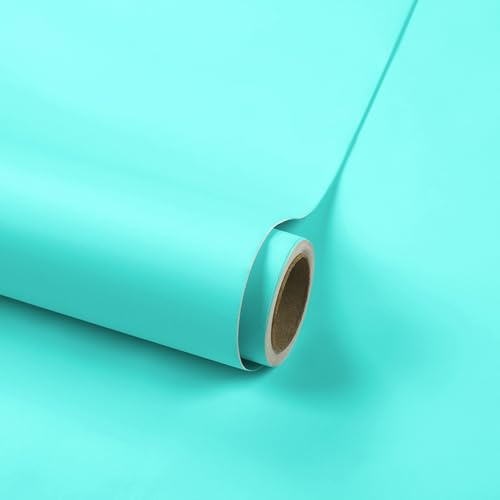 LZH-LP Blue Self Adhesive Wallpaper, 40x500CM Peel and Stick Wallpaper Blue Skin-Friendly Sticky Wall Paper Self Adhesive Furniture Covering for Living Room,Cabinets,Kitchen
