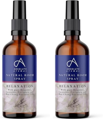 Absolute Aromas Relaxation Room Spray 30ml – Natural Spritzer Mist Spray with Lavender, Chamomile, Patchouli and Citrus Essential Oils (Pack of 2)
