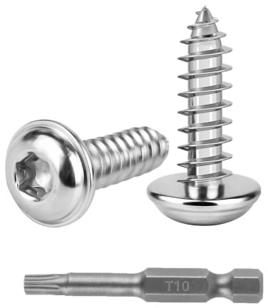 LiangSanXin 150 Vis Torx M3x10 Inox, Tête Ronde, Autotaraudeuses, T10 | Vis autotaraudeuses Torx en acier inoxydable M3x10, tête bombée ronde. Idéales pour bois et mécanique. Foret T10 inclus.