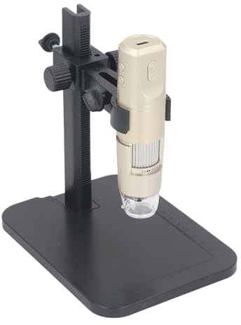 Vvikizy Microscopio Digitale WiFi, Ingrandimento 1600X 1080P HD Fotocamera Portatile Wireless USB per Microscopio con Supporto Regolabile, per Telefono iOS Computer Tablet PC