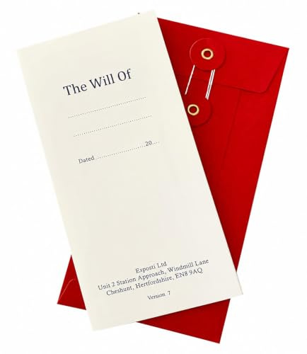 Esposti Formular des Letzten Willens und Testament - Überarbeitete Neuausgabe - 2er-Pack - Für zwei Personen zur Testamentserrichtung - Anleitungen zum Ausfüllen - 2 rote Qualitätsumschläge