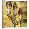 Feeby Frames. Raumteiler, Gedruckten auf Canvas, Leinwand Wandschirme, dekorative Trennwand, Paravent beidseitig, 4 teilig, 360° (145x180 cm), Vintage, Lampe, Zeichnung, GELB, SCHWARZ