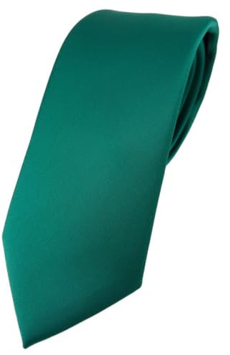 TigerTie Herren Krawatte – Klassische 7,5 cm Krawatte in petrolgrün einfarbigem Design, ideal für Geschäftstermine, festliche Anlässe und die Freizeit