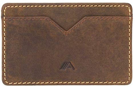 A-SLIM Nano Yaiba Porte-cartes minimaliste en cuir Capacité 6 cartes, Brun clair., Taille unique, Minimaliste