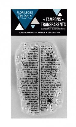 Florilèges Design 1 transparenter Stempel – Capsule Mars 2018' gesprenkelter Text FDCL318006, 5 x 7,5 cm