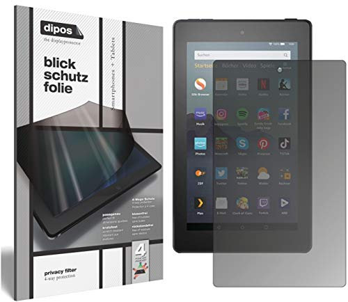 dipos I Privacy Filter compatible with Amazon Fire 7 Tablet (2019) Screen Protector Anti-Spy 4-Way Protection