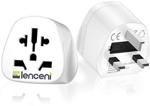LENCENT 2X World to UK Travel Adapter, Visitor from USA/Europe/China/Australia to 3 Pin UK Adapter Plug [USA to UK Adapter/China/AU to UK adapter]