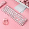 Gaming Keyboard,Metal Backlit Retro Punk Blue Switches USB Wired for PC Laptop Desktop Computer Game Gamer Mechanical Keyboard Pink,Cherry Blossom Powder White
