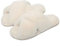 Fadezar Pantofole Peluche Donna Ciabatte da Casa Comode Invernali Moda Scarpe Sandali Slippers bianca EU 35/36