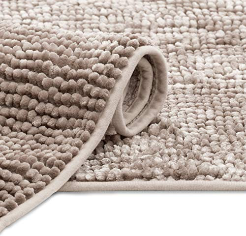 RESTILO Badematte 50x70 cm Badvorleger Badteppich rutschfest Bati Cappuccino