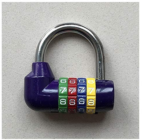 Four-Digit Combination Lock, Padlock, Large, U-Shaped All-Metal Cabinet Lock-D