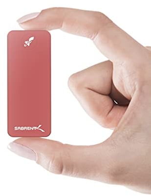 SABRENT 1TB Rocket Nano External Aluminum SSD Up to 1000MB/s (Red) (SB-1TB-NANO-RED)