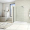 AICA Paroi de douche 110x200cm en noire mat paroi à l'italienne en 8mm verre anticalcaire avec une barre de fixation 90cm en noire mat