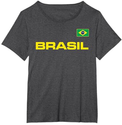 Maillot de Sport avec Drapeau du Brésil T-Shirt