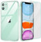 Poslocu [New] Coque Transparente iPhone 11 + Verre Trempé | Coque Anti-Choc en Silicone TPU Souple | Housse de Protection Renforcée | Étui Mince et Léger pour iPhone 11 6.1 Pouces - Crystal Clear