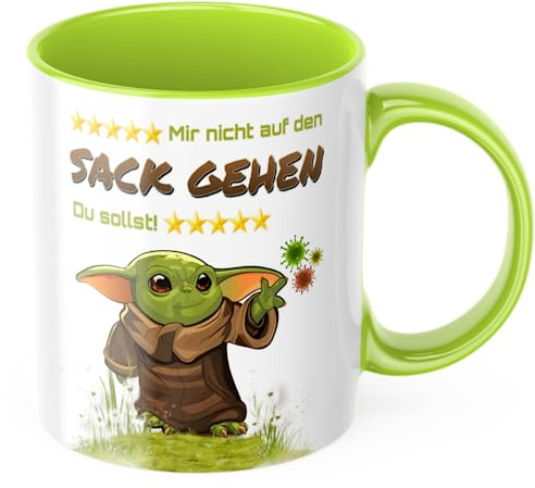 Mir nicht auf den Sack gehen du sollst MiMiMi Tasse Kindertasse Sprüche Sprüchetasse (grün)