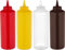 Catergold Plastic Squeezable Sauce Dispenser Coloured Squeeze Bottle 1000ml (4 Colour Set)