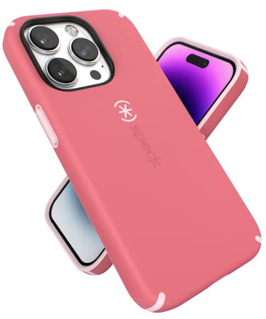 Speck iPhone 14 Pro Hülle - Gebaut für MagSafe, schlanke Handyhülle mit Fallschutz, Kratzfest, weiche Haptik für 6,1 Zoll - Sweet Coral