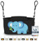 GRINSEZWERGE Kinderwagen Organizer 12 Motive mit Feuchttuchspender I Kinderwagen Tasche Schultergurt I Kinder Buggy Organizer I Kinderwagentasche Aufbewahrungstasche Baby Stroller Bag schwarz Elefant