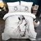 Housse de Couette pour chevaux impression 3D,Parure de lit pour animaux enfants 3 pièces,housse de couette microfibre avec fermeture éclair,pour garçons, adolescents (Cheval blanc, 135 x 200 cm)