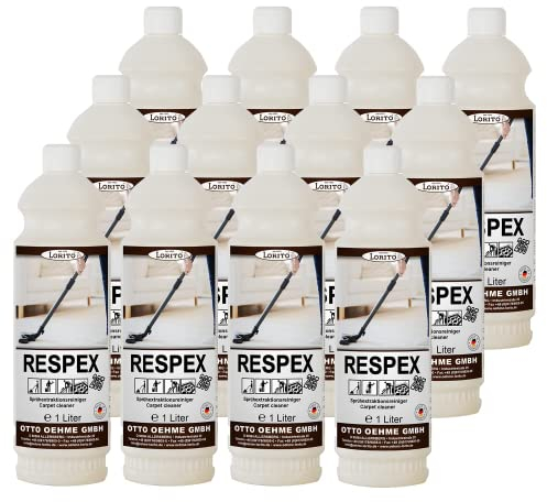 Lorito Respex Teppichreiniger, 12x 1 Liter Konzentrat, Textilreiniger für Dampfreiniger und Sprühextraktionsgeräte, Reinigungsmittel für Teppich, Polster, Textilien