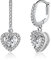 Silber 925 Ohrringe für Damen, Herz Hängend Ohrringe Hypoallergen Herz Anhänger Ohrringe Weihnachten Hochzeiten Geburtstag Jahrestag Schmuck Geschenk für Damen Frauen Mädchen