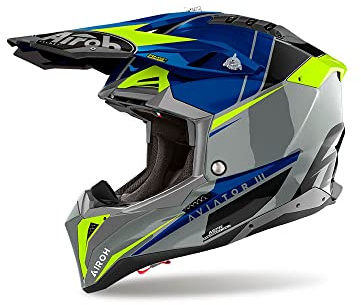 AIROH AVIATOR 3 PUSH BLUE GLOSS XL