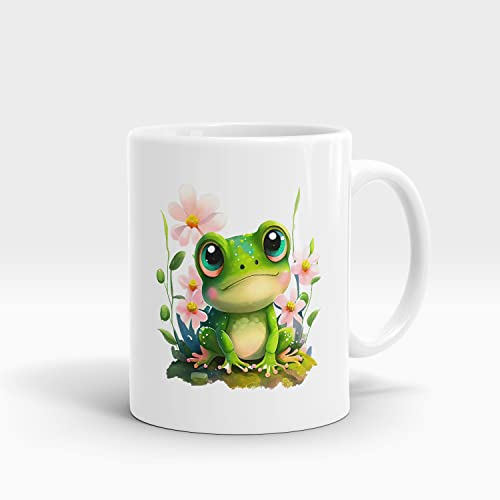 Dropful Taza divertida de la rana linda para los cabritos - Ideal para las bebidas calientes y frías