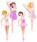 Qianxihu 4Pcs Ballet Girl Cake Toppers and Decoration - Lovely Dancer Ornament for Birthday Party and Wedding