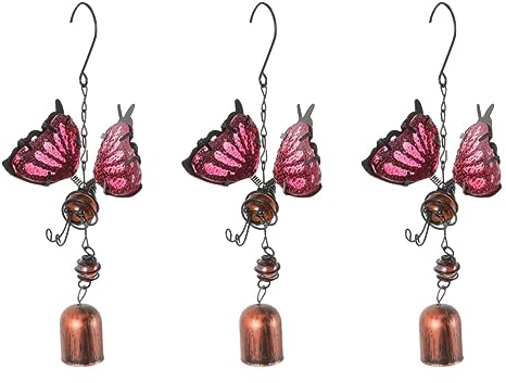 YARNOW 3 Pz Campana a Farfalla Campana Del Farfalla Di Vetro Campanello a Commemorativo Acchiappasole Con Sfera Di Cristalli Carillon Home Decor Animale 3d Unico Bicchiere