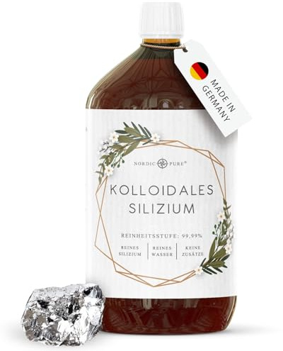 Kolloidales Silizium 1000ml - 50ppm von Nordic Pure | Aqua Silica - Organisch kolloidales Silizium in Reinstwasser