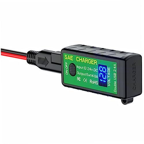 VICASKY Dual Usb Plug Motorbike Usb Charger Dual Output Charger Motorcycle Charge Power Easy Install